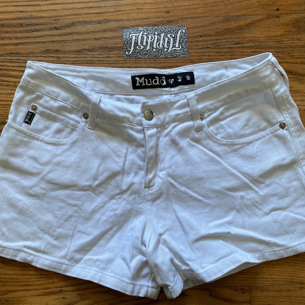 VINTAGE MUDD DENIM WHITE JEAN SHORTS SIZE 7